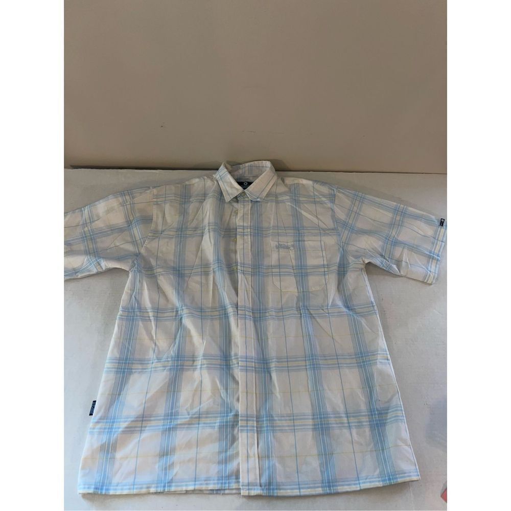South Pole Blue and White Plaid Casual Button Down Shirt